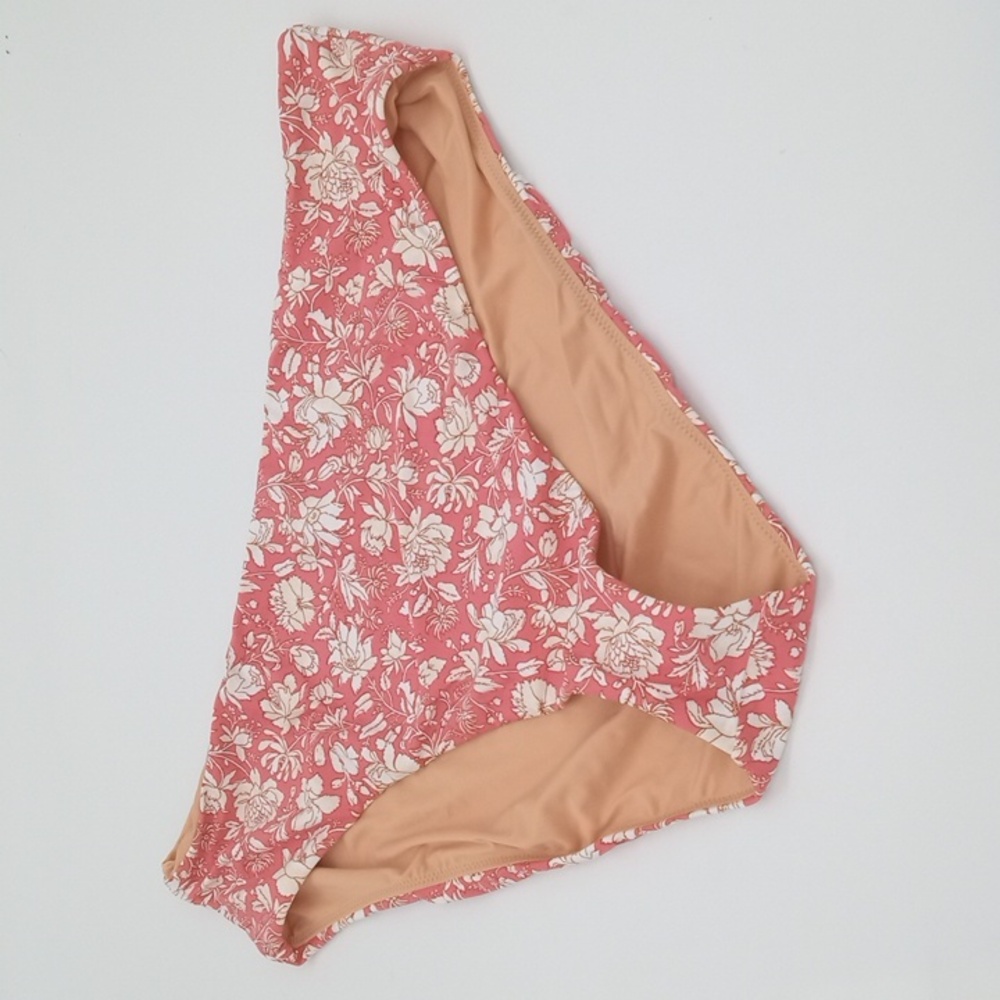 J. Crew Tossed Floral High-Rise Bikini Bottom Pink